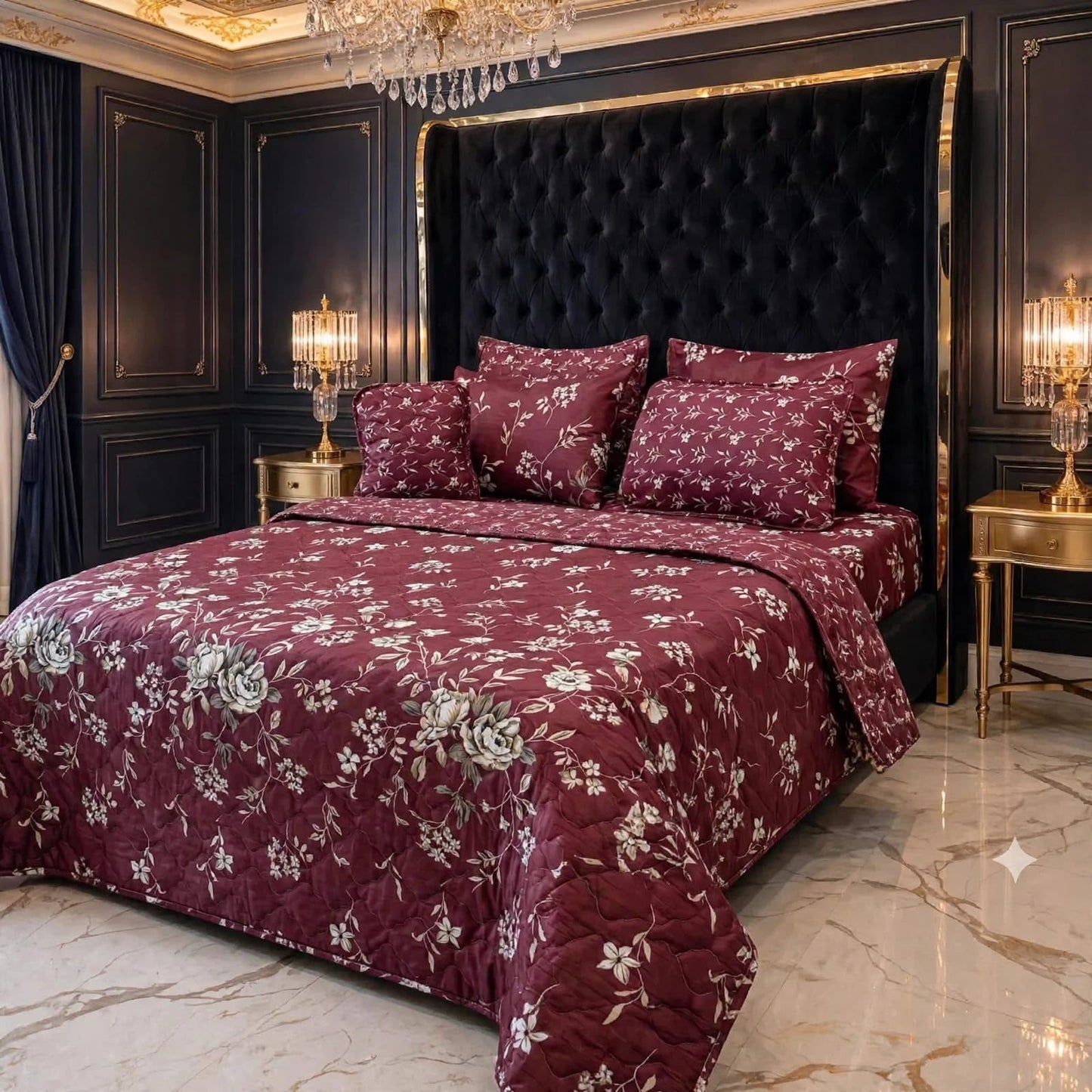 7Pc Printed Comforter Set