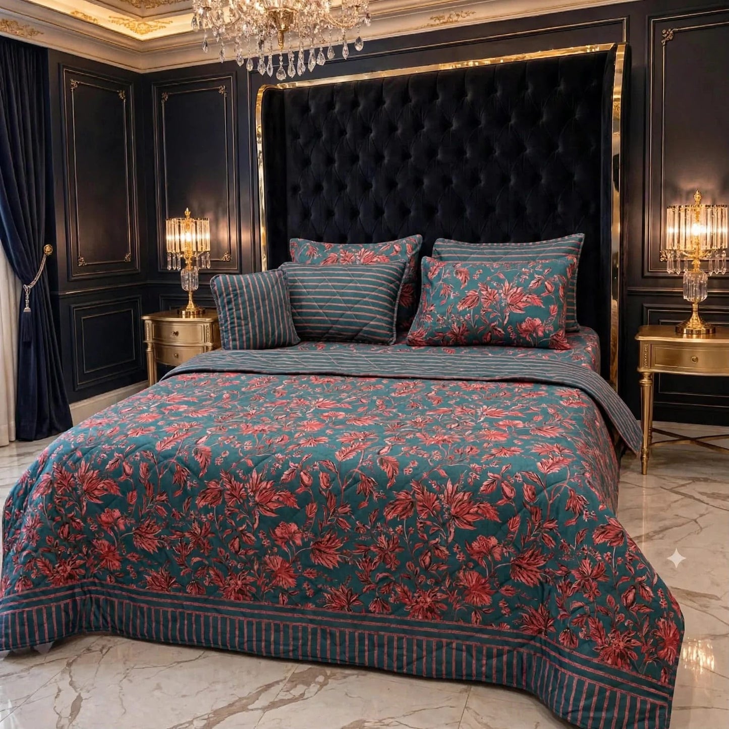 7Pc Printed Comforter Set