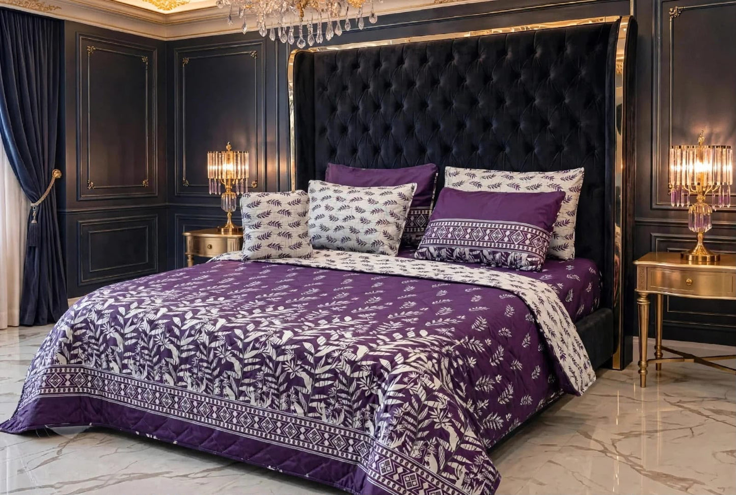7Pc Printed Comforter Set
