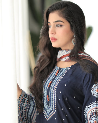 Rangrez – Heavy Embroidered 3-Piece Suit (UNStitched) FT-09