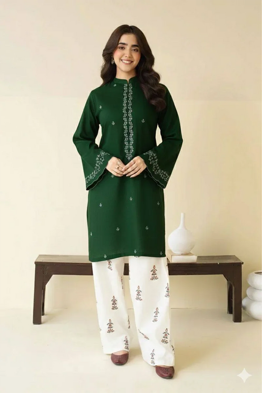 Peezwan Premium Luxury Lawn Unstitched 2-Piece Heavy Embroidered Suit gareen