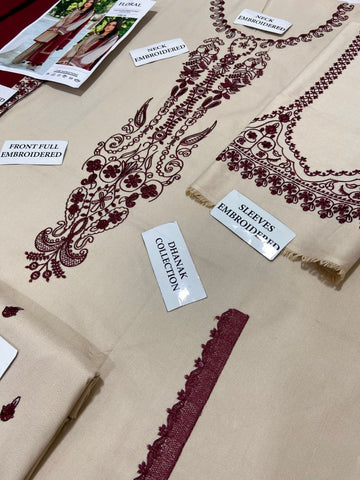 FLORAL -Dhanak 3Pc Embroidered