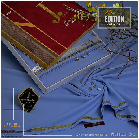 JUNAID JAMSHED - ATTIRE 2.O Sky ( Unstitched )Shalwar Kameez ( Four Season )