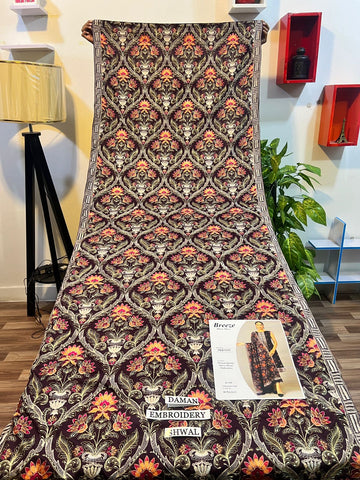 Fully Embroidered 3PC Dress With Heavy EMB Shawl - W7