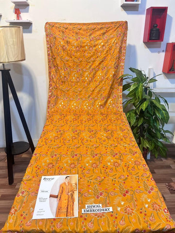 Fully Embroidered 3PC Dress With Heavy EMB Shawl - W26