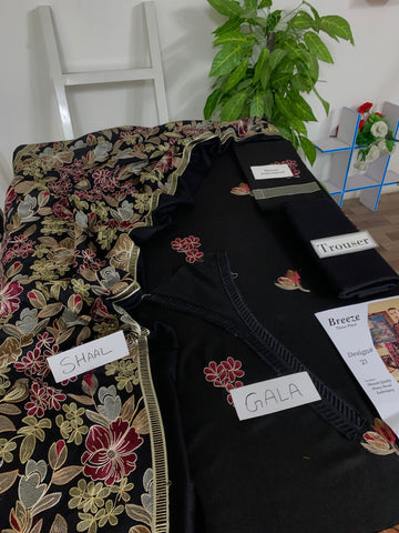Fully Embroidered 3PC Dress With Heavy EMB Shawl - W21