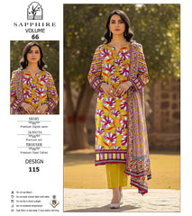 SAPPHIRE Luxury Digital Printed LAWN 3-PC