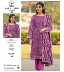 SAPPHIRE Luxury Digital Printed LAWN 3-PC