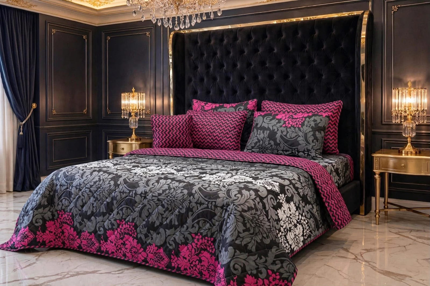 7Pc Printed Comforter Set