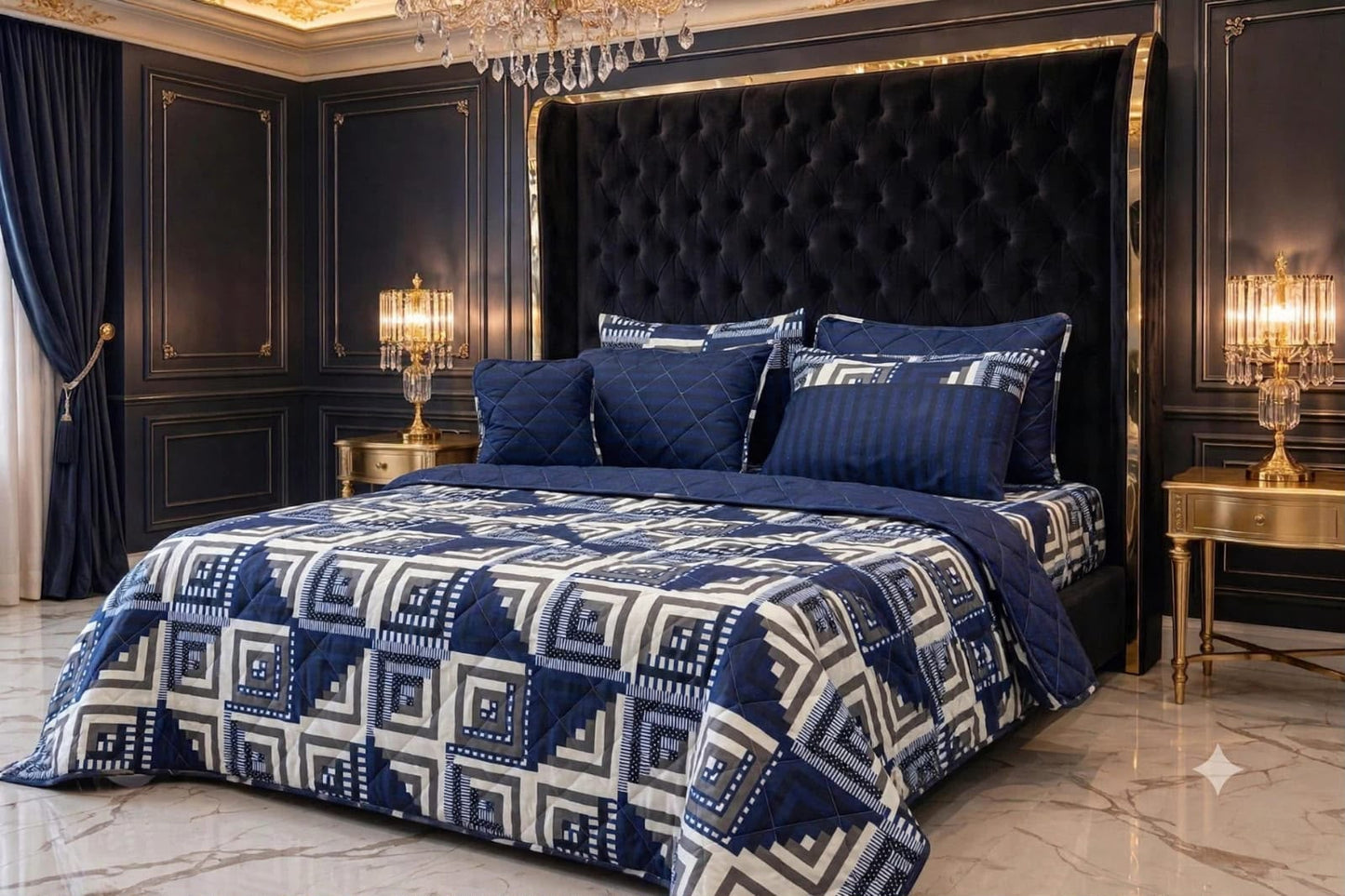 7Pc Printed Comforter Set
