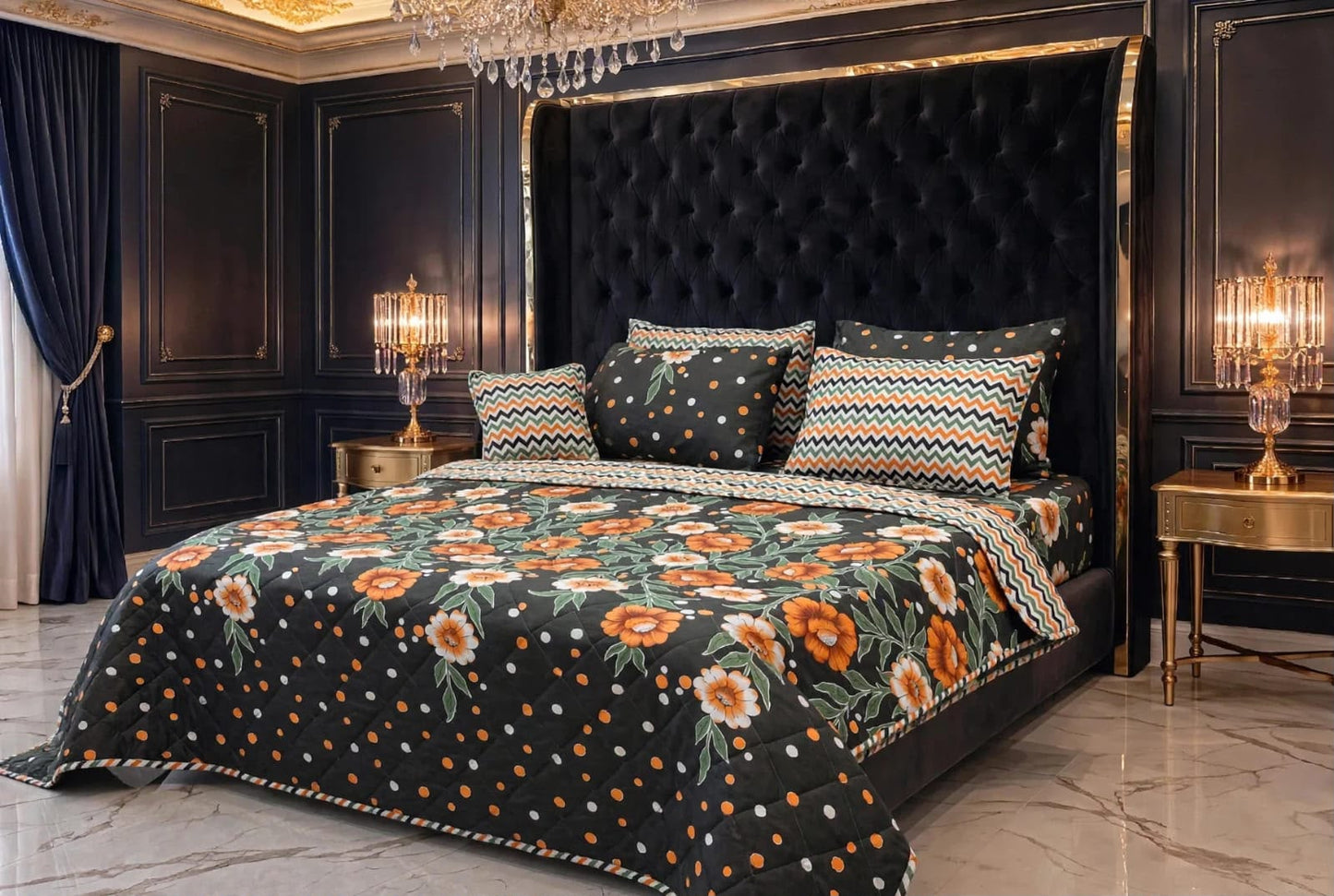 7Pc Printed Comforter Set