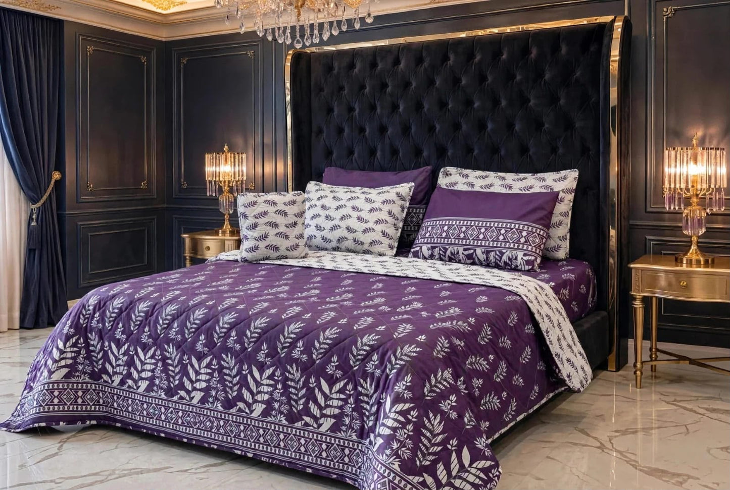 7Pc Printed Comforter Set