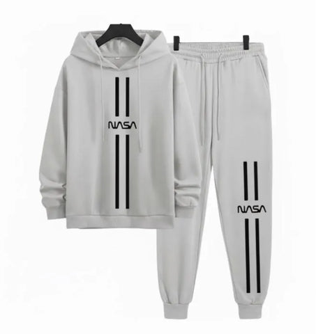 2pcs Men's Polyester printed Hoodie Track suit