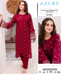 AZURE - 2 PIECE UNSTICED IN DHANAK