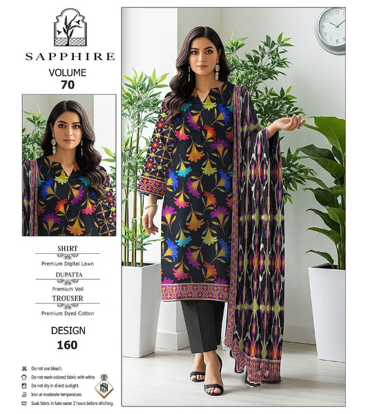BRAND: SAPPHIRE Luxury Lawn 3PC