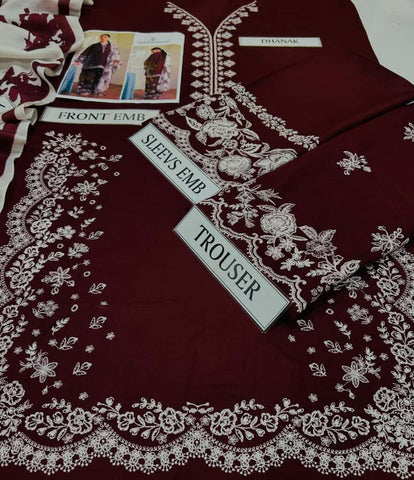 ZARA SHAHJAHAN  Dhanak Embroidered 3 Piece | AS-19