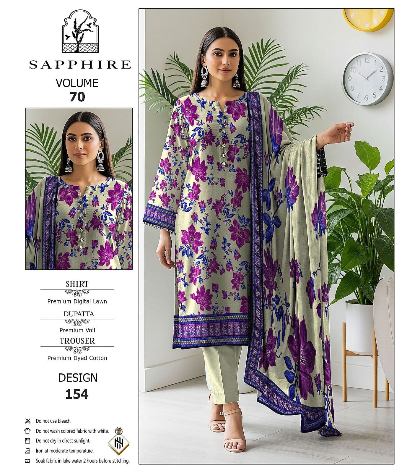 BRAND: SAPPHIRE Luxury Lawn 3PC