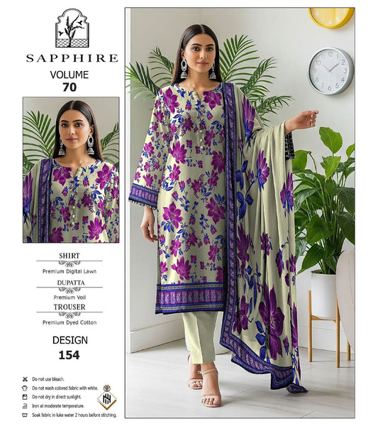 BRAND: SAPPHIRE Luxury Lawn 3PC