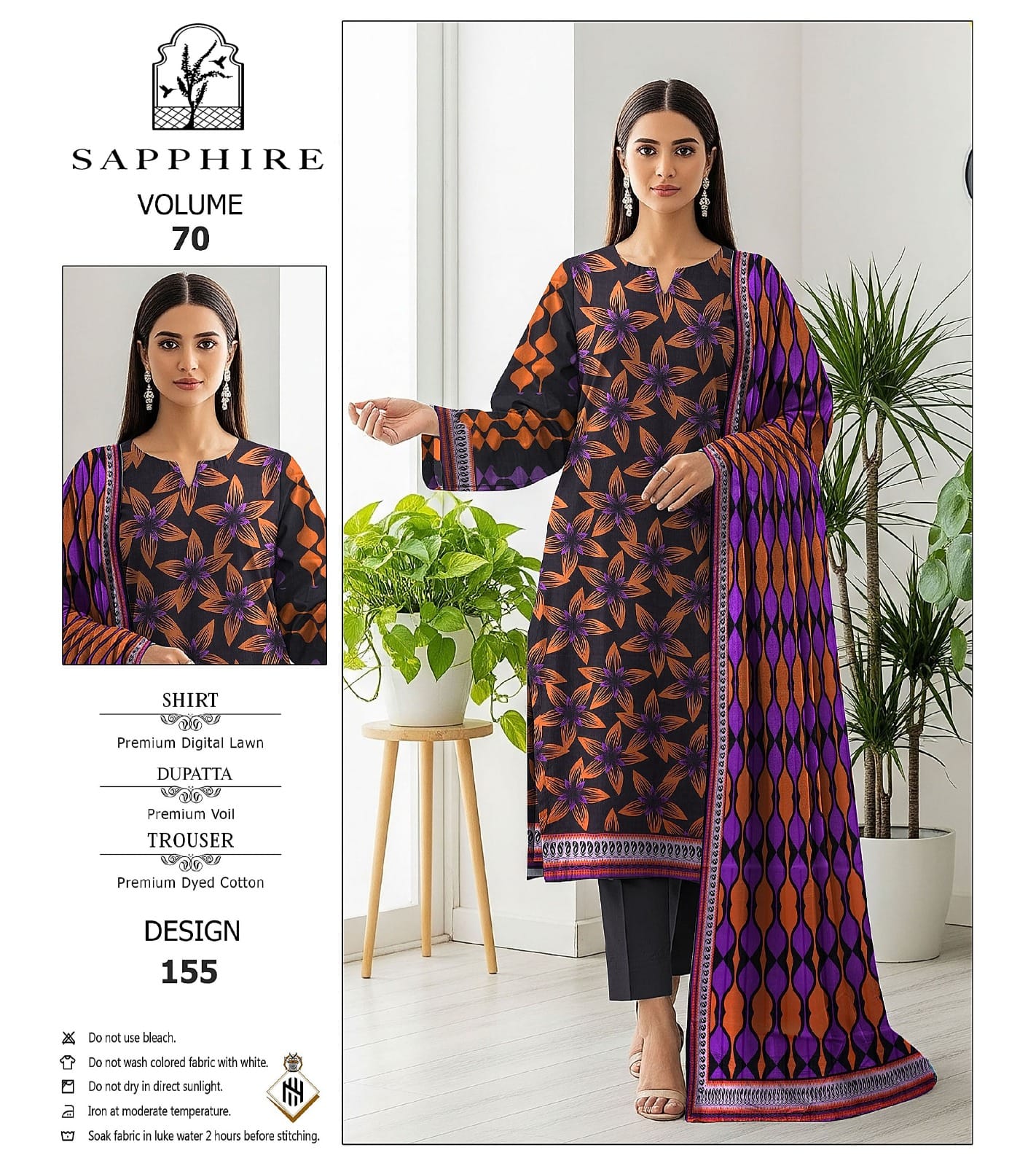 BRAND: SAPPHIRE Luxury Lawn 3PC
