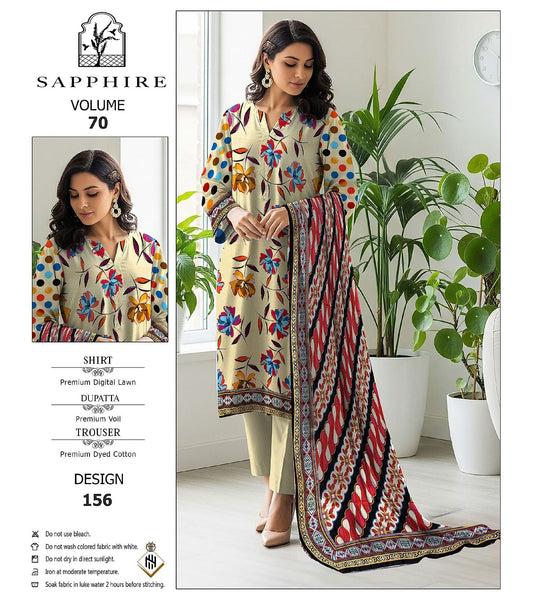 BRAND: SAPPHIRE Luxury Lawn 3PC