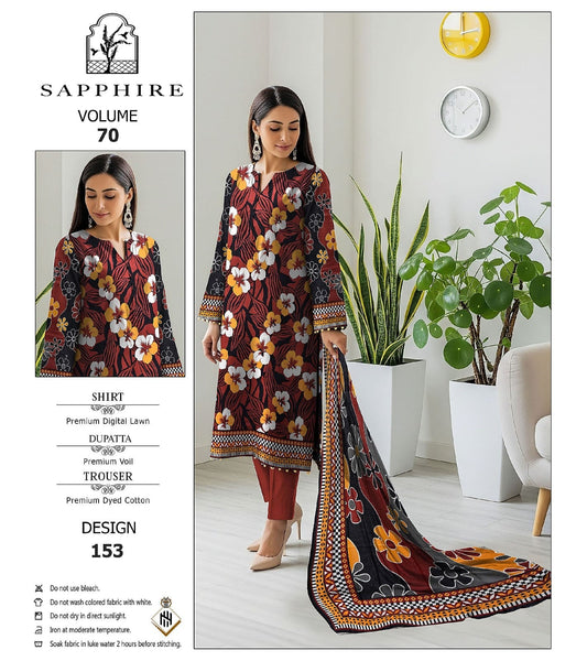 BRAND: SAPPHIRE Luxury Lawn 3PC