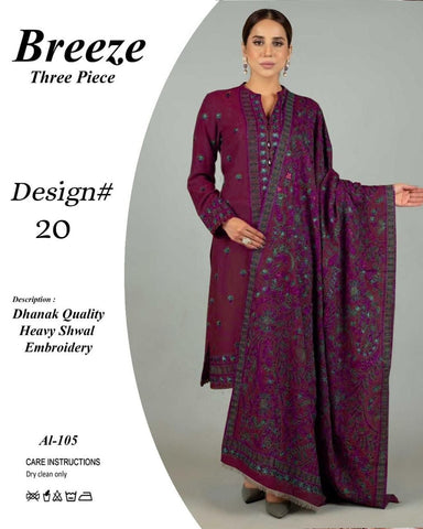 Fully Embroidered 3PC Dress With Heavy EMB Shawl - W20