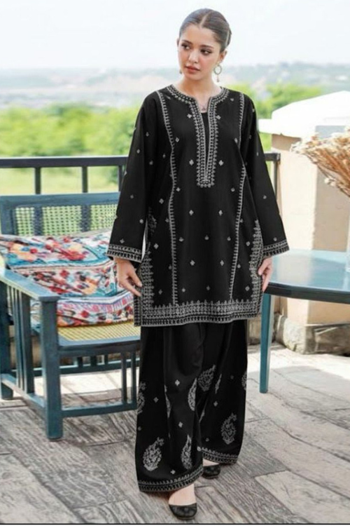 Embroidered 2Pc Lawn Unstitched Summer Dress - AL-000B
