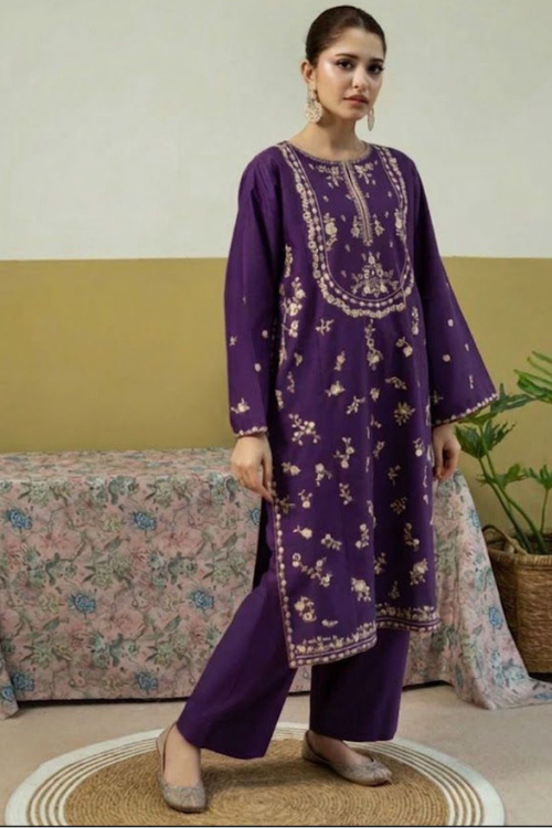 Embroidered 2Pc Lawn Unstitched Summer Dress - DE-1141PR