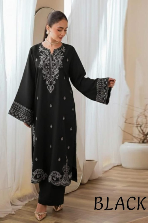 2-Piece Embroidered Unstitched Summer Dress - DE-1115BB